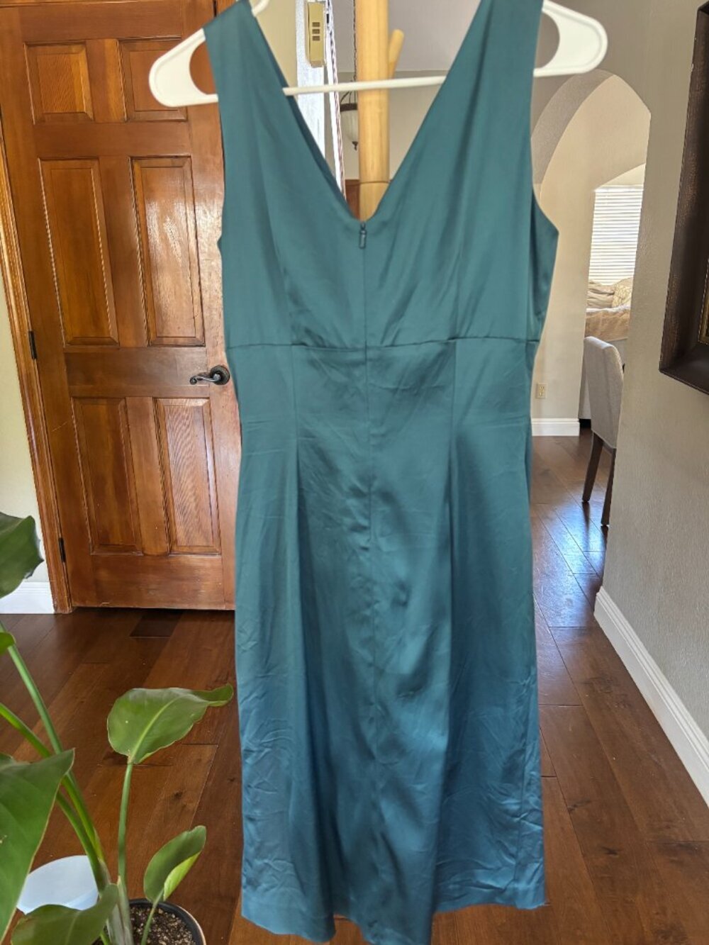 Donna Ricco New York Teal Satin Surplice Ruched Sz 8 Homecoming Wedding Guest - Picture 5 of 7